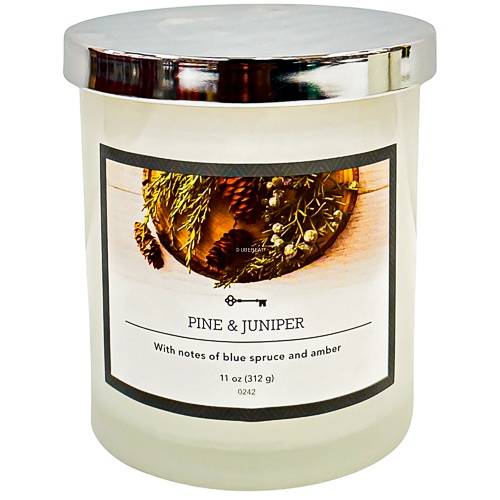 11oz 1-Wick Glass Jar Pine & Juniper Holiday Candle White - Threshold™