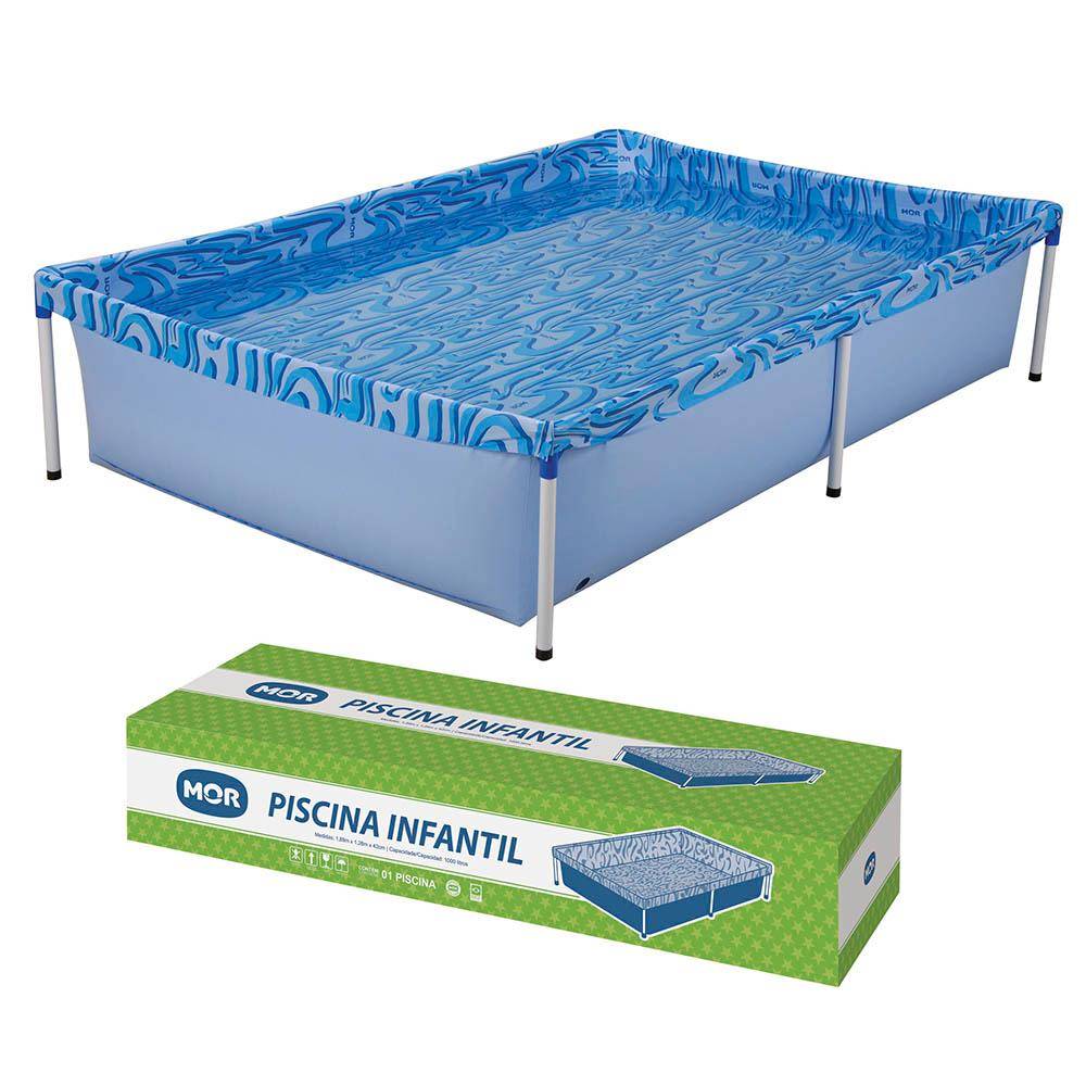 Mor piscina de armação infantil retangular em pvc (1000l)