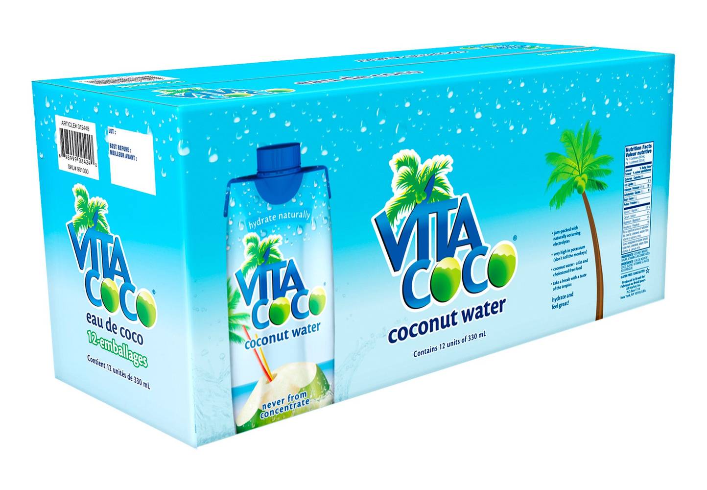 Vita Coco Pure Coconut Water (12 x 330 ml)