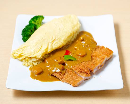 Japanese Omurice Pork Katsu Curry Bento咖喱猪排蛋包饭