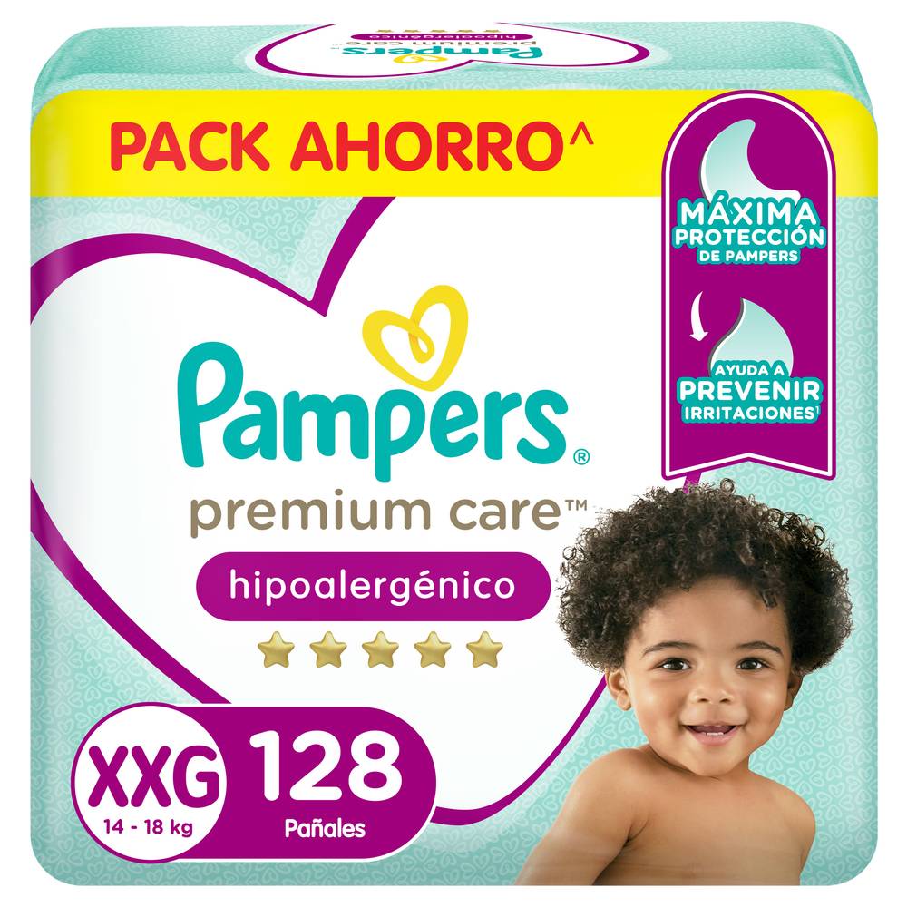 Pampers · Premium care pañales desechables - XXG (128 un)