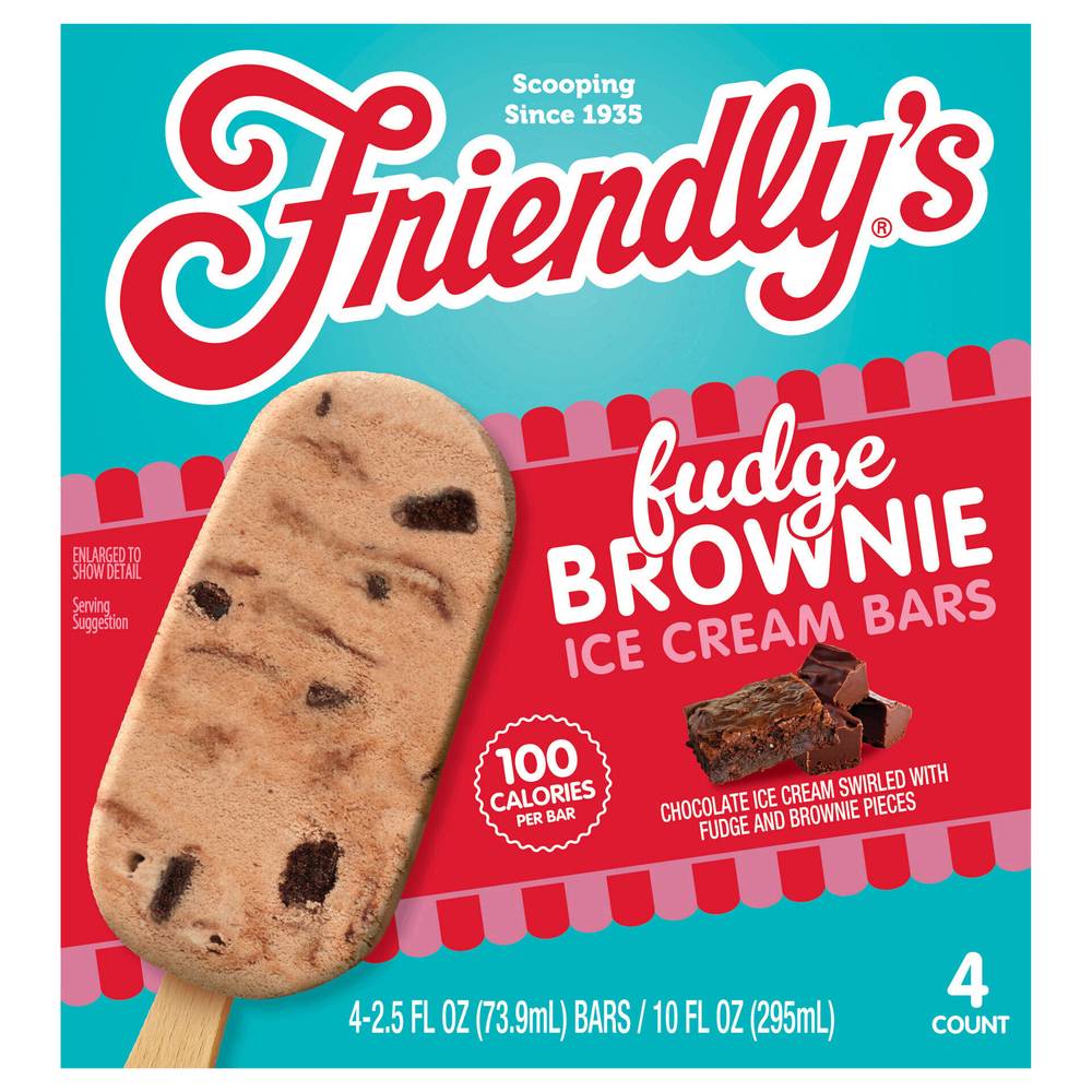 Friendly's Ice Cream Bars, Fudge Brownie (4 x 2.5 fl oz)