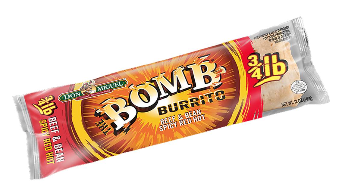 DA BOMB Spicy Beef and Bean Burrito
