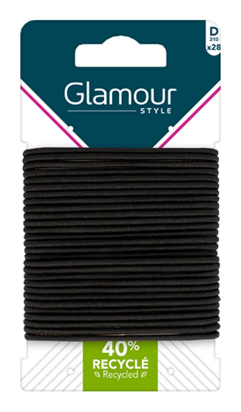 Glamour Style - Élastiques fins à cheveux, noir (28)