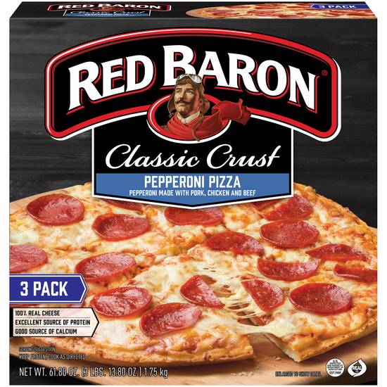 Red Baron Classic Crust Pepperoni Pizza (3 ct)
