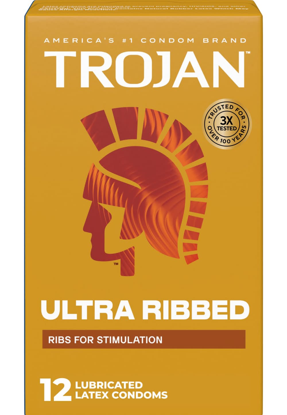 Trojan Ultra Ribbed Lubricated Condoms (12 ct)