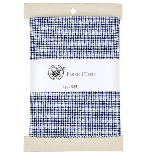 Navy & White Plaid Cotton Fabric Bundle By Loops & Threads