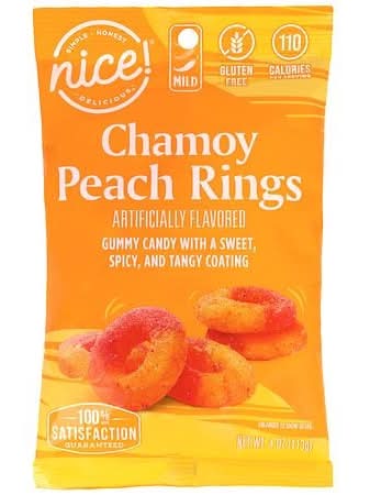 Nice! Chamoy Rings, Peach (4 oz)