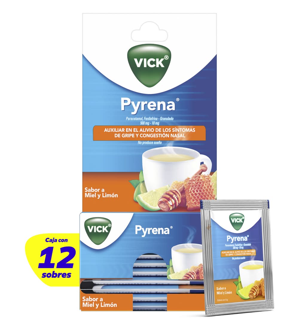 Vick · Pyrena granulado, miel y limon (5 x 12 un)
