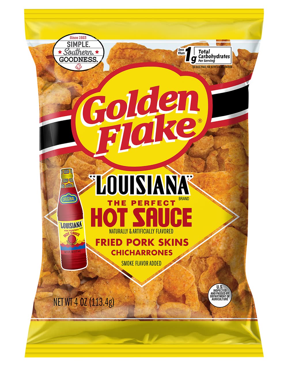 Golden Flake La Hot Pork Skins, Smoke (4 oz)