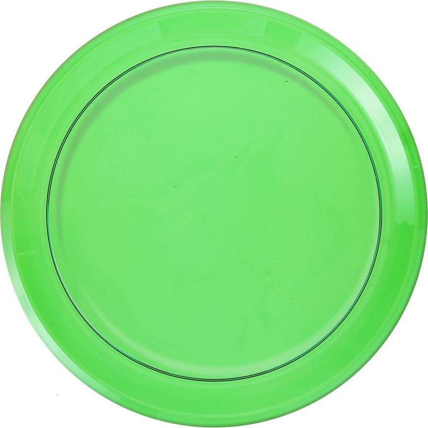 Party City Kiwi Green Plastic Round Platter (unisex/kiwi)