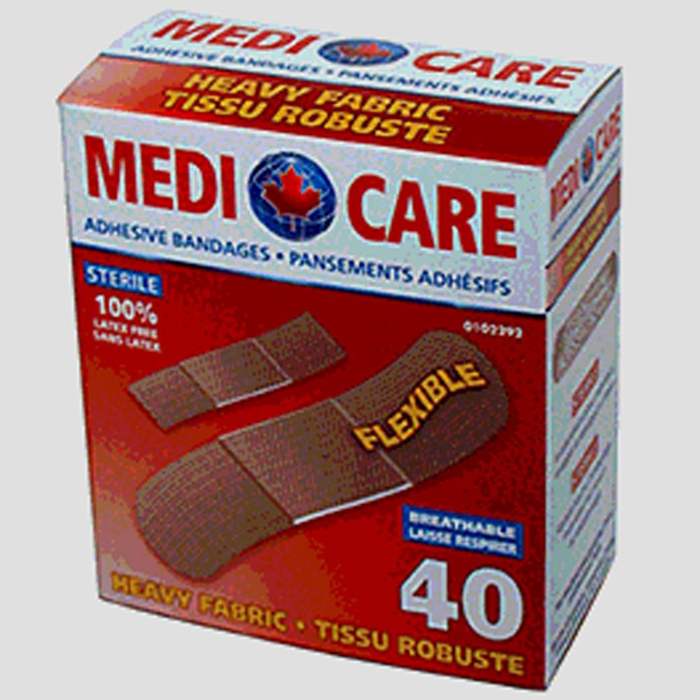 Heavy Fabric Adhesive Bandages, 40 Pack