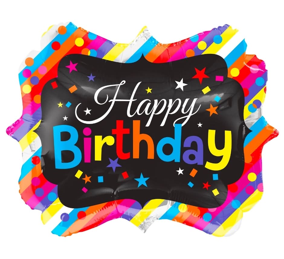 Inflated Happy Birthday Marquee Foil Balloon