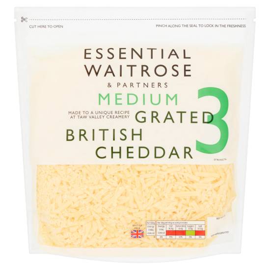 Essential Waitrose Medium Grated Cheddar Cheese