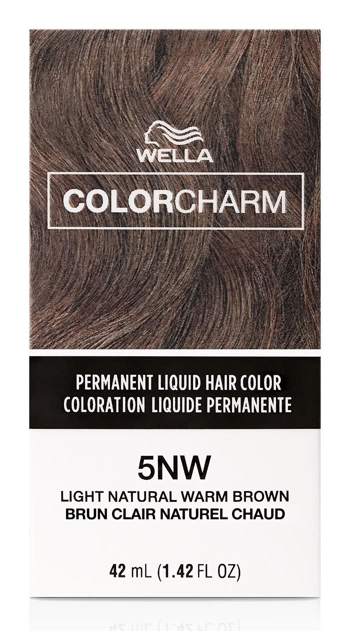 Wella Permanent Liquid Hair Color, 5NW Light Natural Warm Brown (1.42 fl oz)