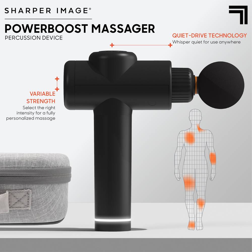 Sharper Image Powerboost Deep Tissue Massage Gun Percussion Massager
