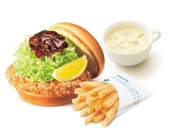 和風旨（うま）だれのとり竜田バーガー 〜くし切りレモン添え〜＋70円ドリンクセット