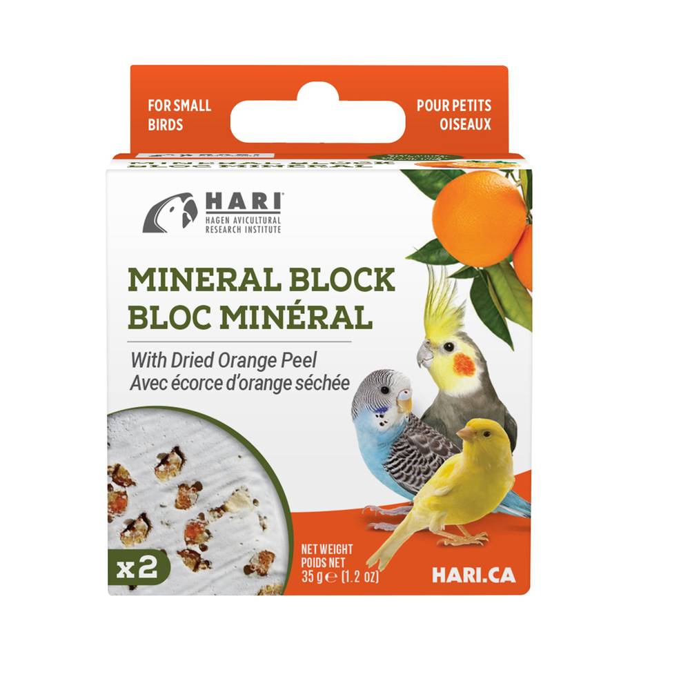 Hari Mineral Block Dried Orange Peel Bird Supplements (Size: 1.2 Oz)