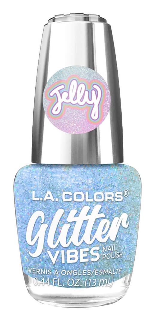 L.A. Colors Glitter Vibes Jelly Nail Polish, Bella (0.44 fl oz)