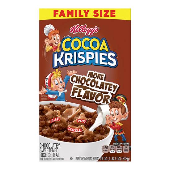 Kellogg's Cocoa Krispies Sweetened Rice Cereal Family Size (chocolate)