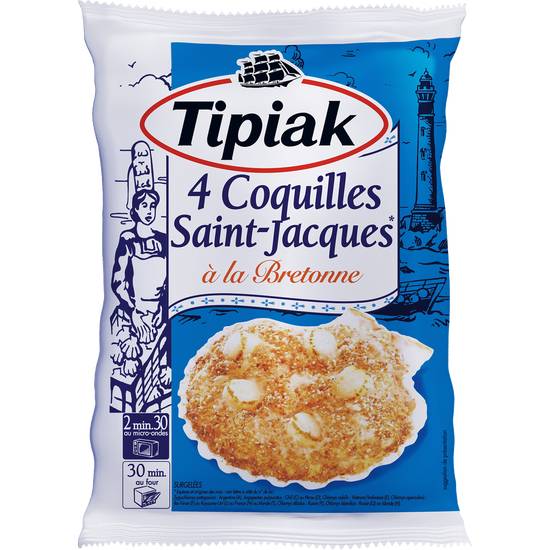Tipiak - Saint jacques à la bretonne coquilles  (4 pièces)