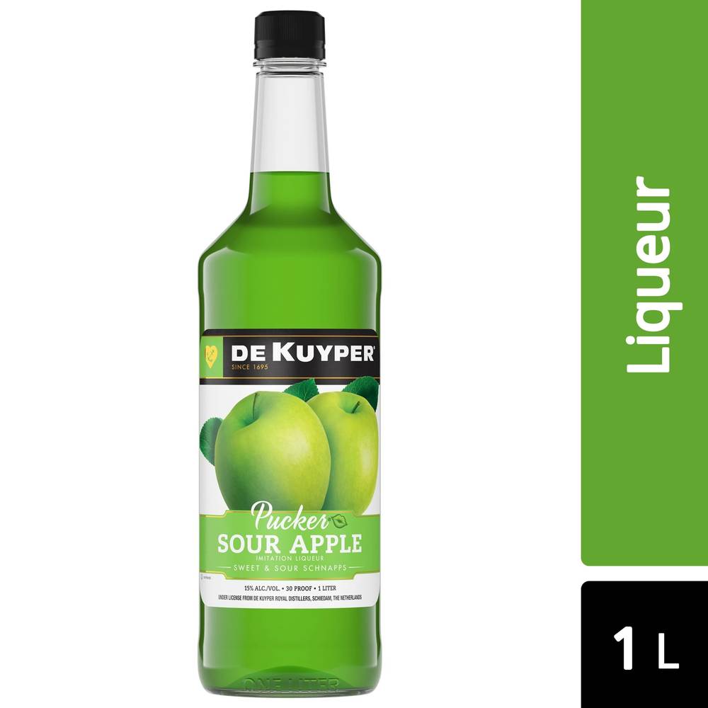 DeKuyper Sour Apple Pucker Schnapps (750 ml)