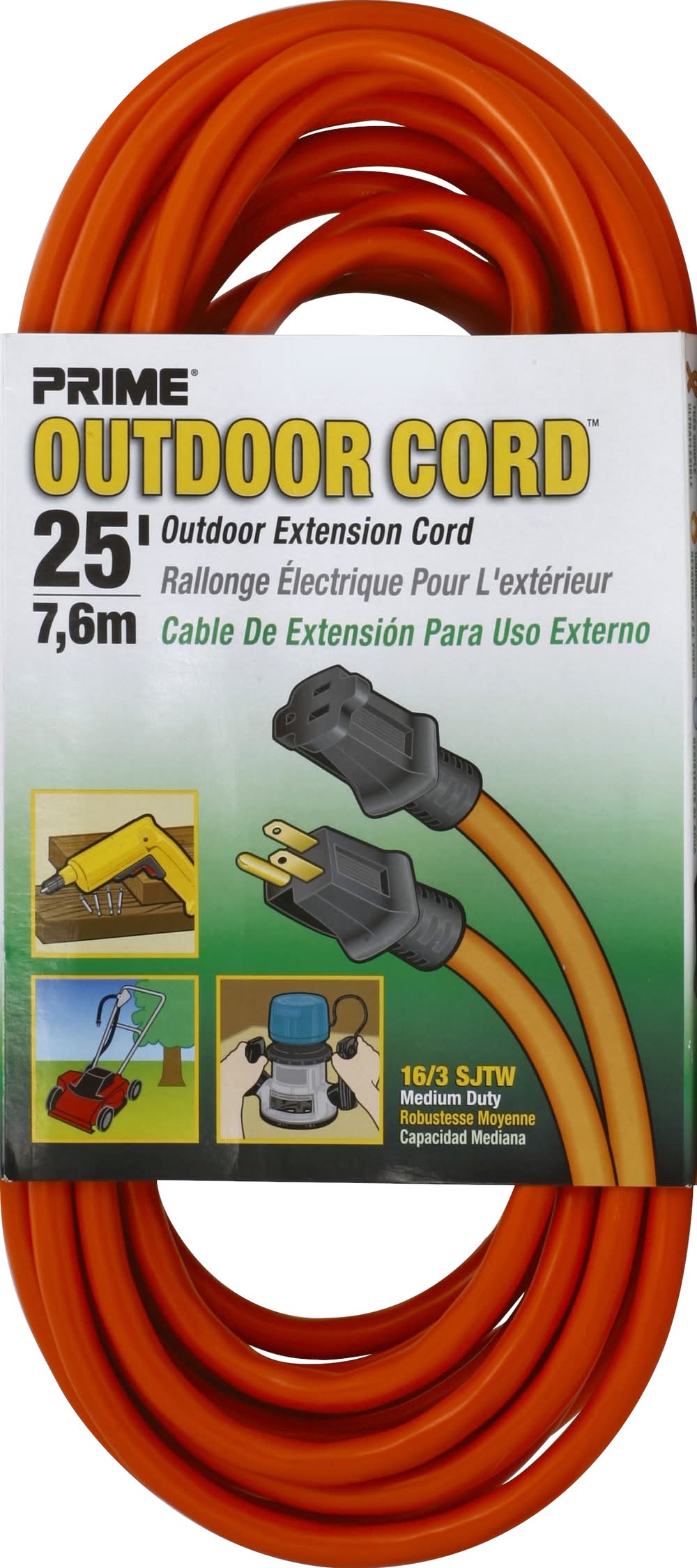Prime 25' Outdoor Extension Cord (8.82 lbs)