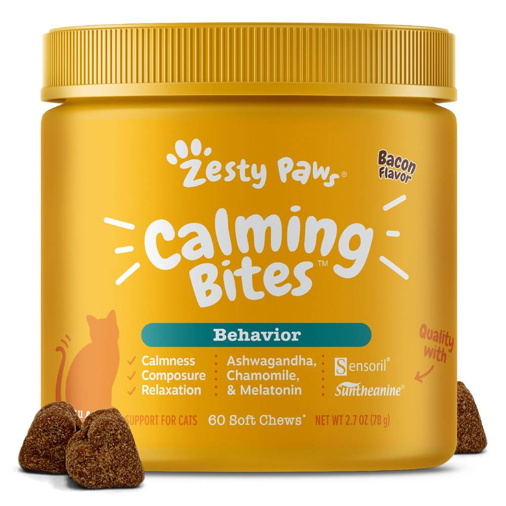 Zesty Paws Calming Bites For Cats (bacon)