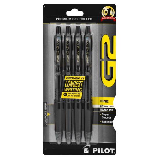 Pilot G2 0.7 mm Black Ink Gel Pens