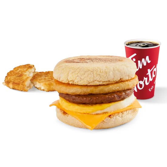 Veggie Sausage, Egg and Cheese Muffin Stack Meal