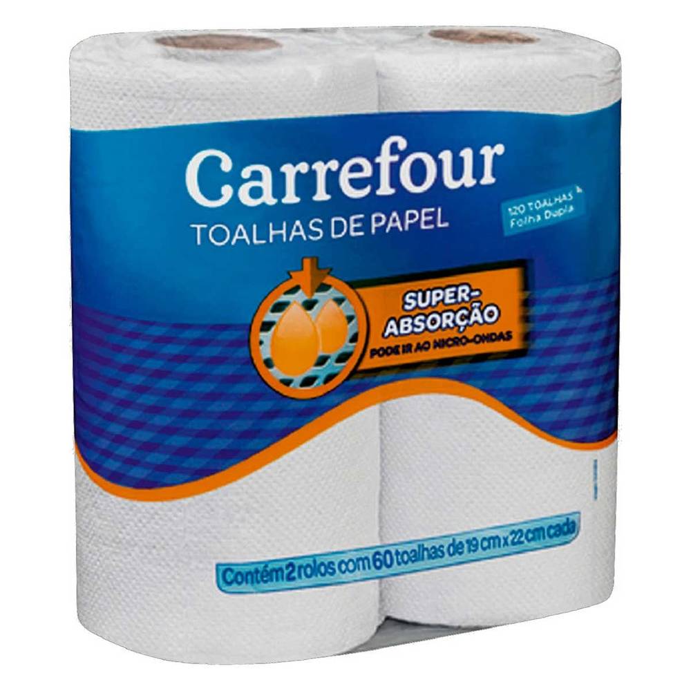 Papel Toalha Branco Carrefour 2 Unidades