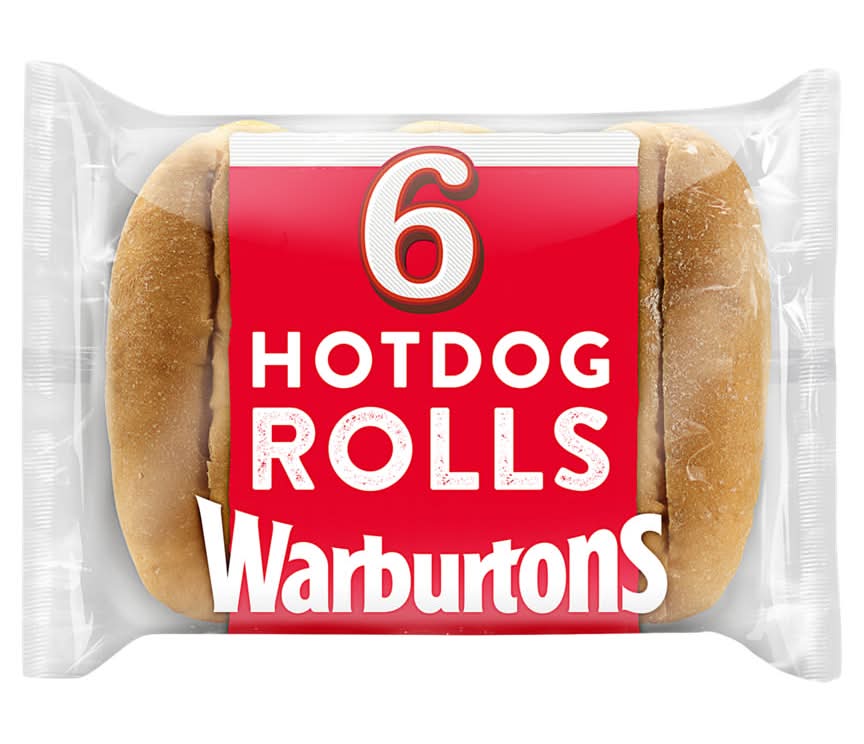 Warburtons Sliced Hotdog Rolls (6 pack)