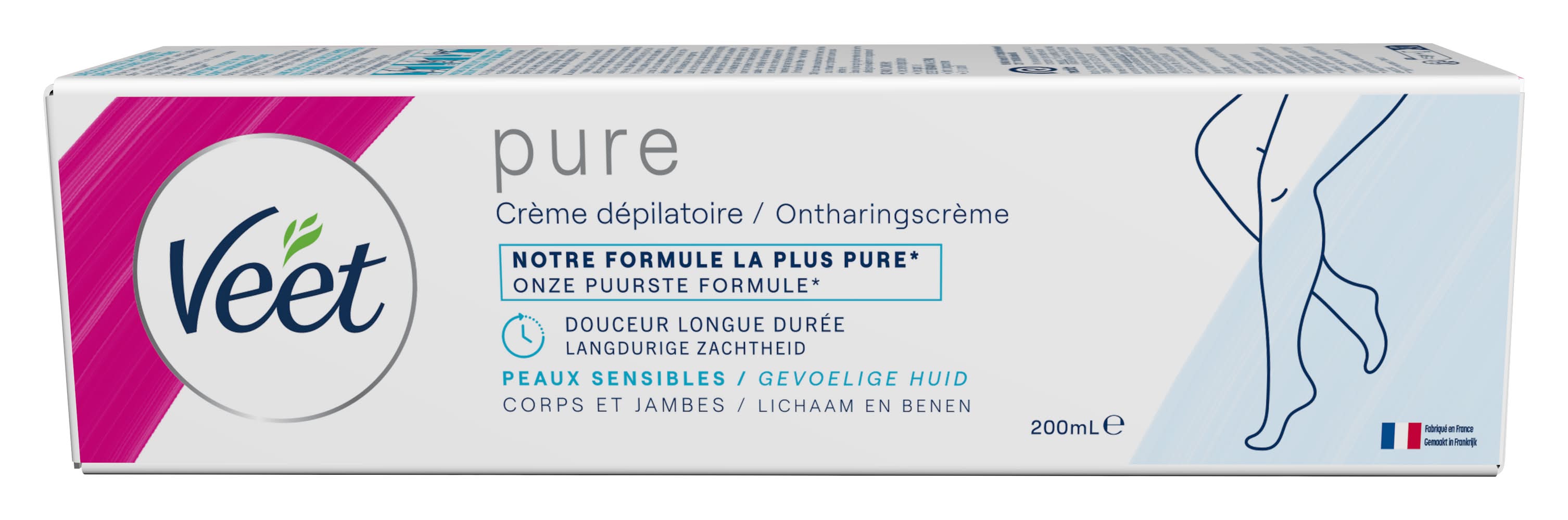 Veet - Pure crème dépilatoire corps et jambes peaux sensibles, female (200ml)