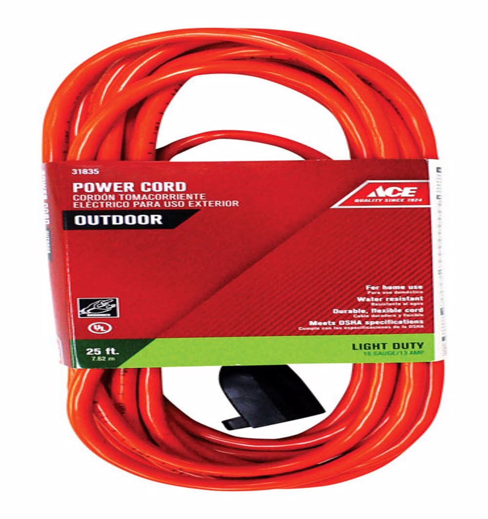 Ace Indoor Or Outdoor 25 Ft. L Orange Extension Cord 16/3 Sjtw