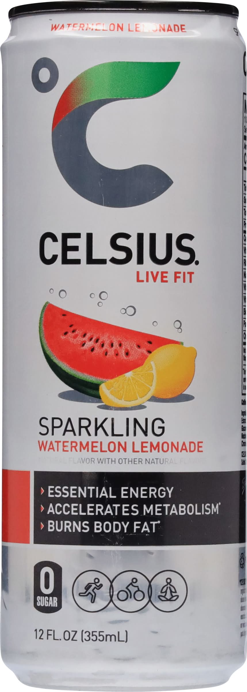 Celsius Live Fit Sparkling Energy Drink, Watermelon-Lemonade (12 fl oz)