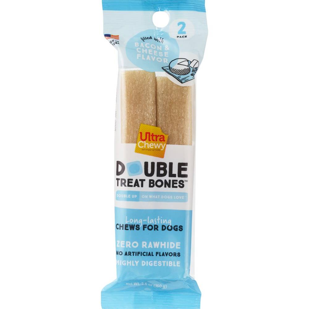 Ultra Chewy Double Treat Bone For Dogs (bacon & cheese)