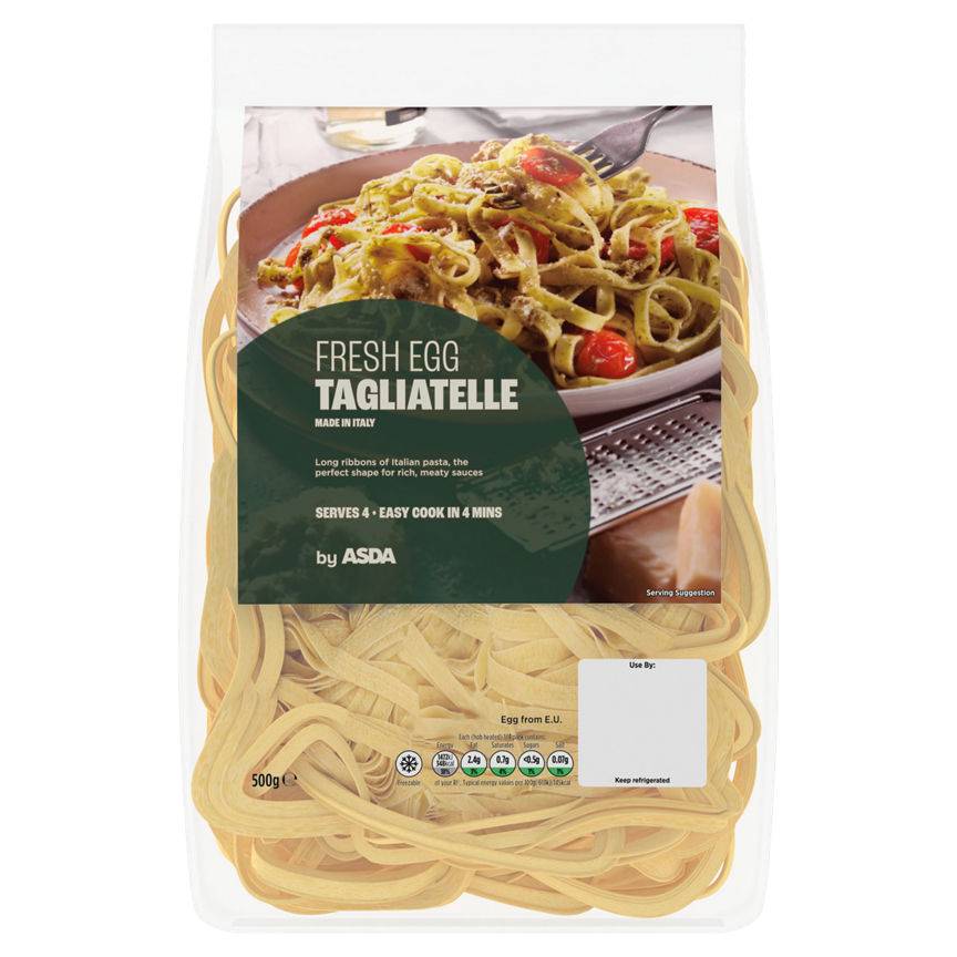 ASDA Fresh Egg Tagliatelle Pasta 500G