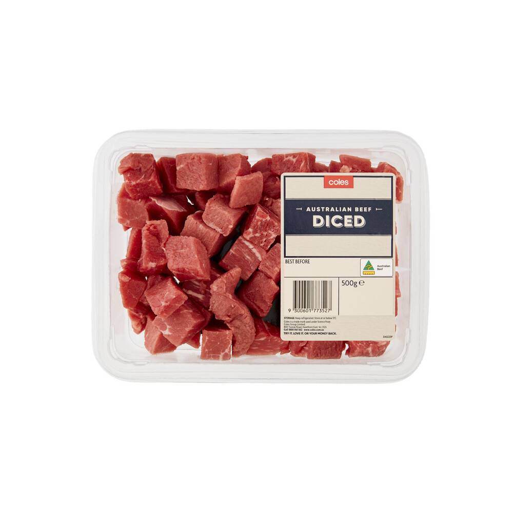 Coles Diced Australian Beef