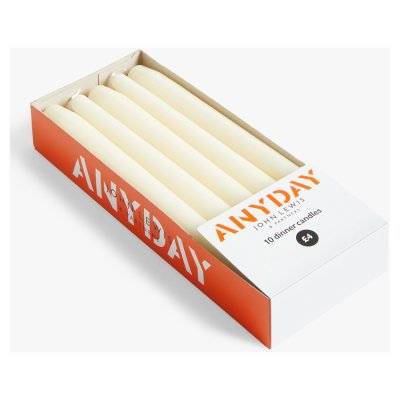 John Lewis & Partners Anyday Ivory Tapered Candles (10 ct)