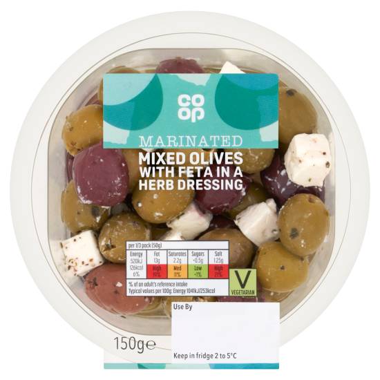 Co-op Mixed Olives With Feta in a Herb Dressing (150g)