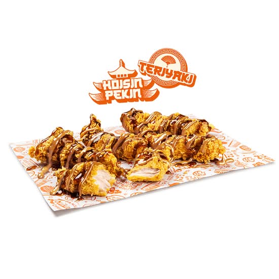 5 tiras con salsa Teriyaki & Hoisin Pekín