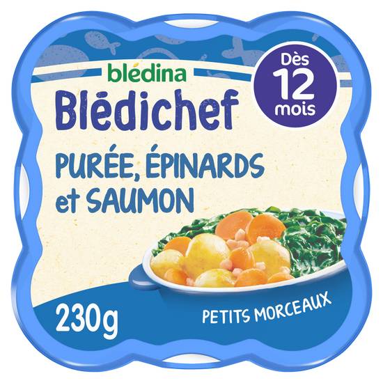 Blédina - Blédichef purée onctueuse épinards et saumon dès 12 mois