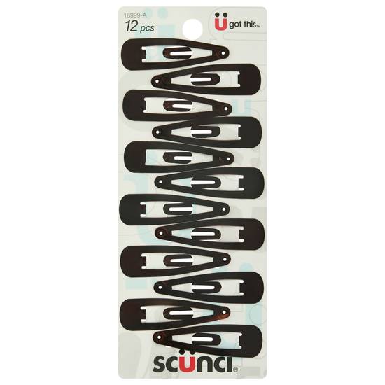Scunci Brown Snap Clips