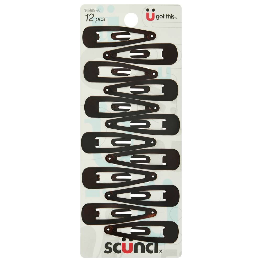 Scunci Brown Snap Clips (20 g)