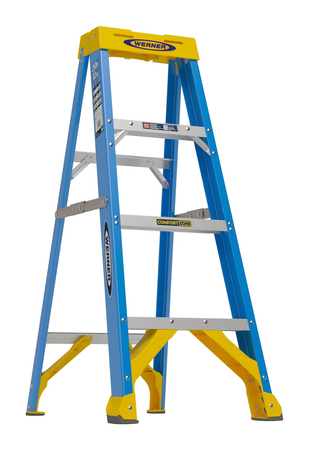 Werner FS100CZ 4-ft ( 8-ft Reach Height ) Fiberglass Type 1 - 250 lbs. Load Capacity Step ladder