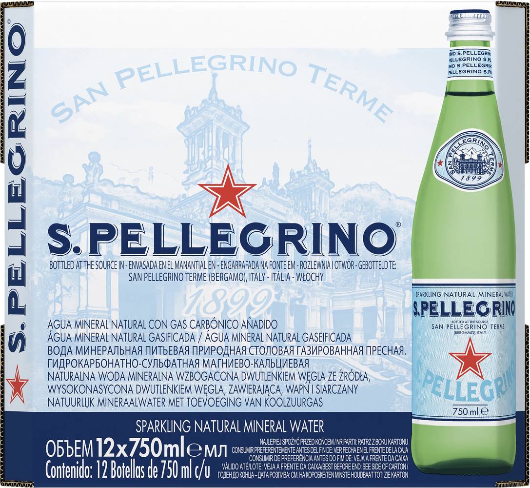 San Pellegrino Sparkling Mineral Water 750mL CTN12