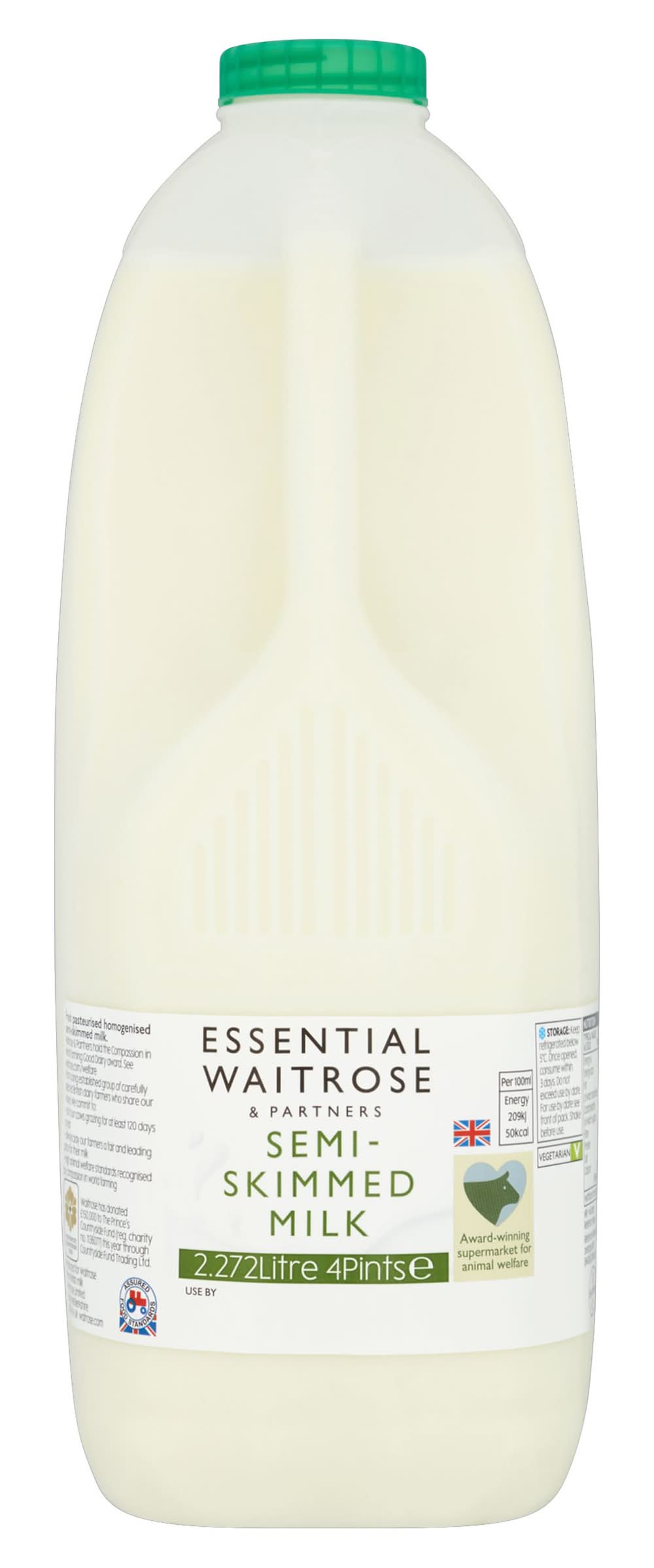 Essential Waitrose & Partners British Free Range Semi Skimmed Milk (2.27L)