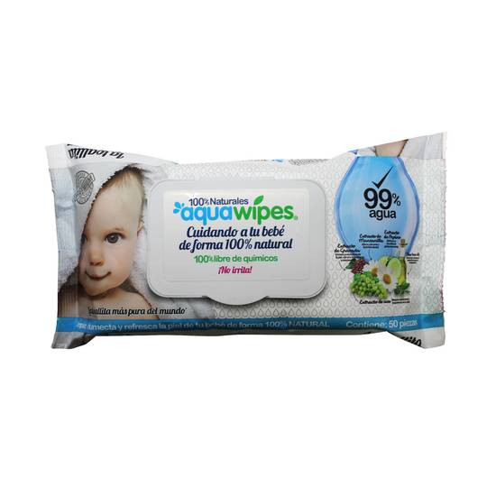 Aquawipes toallitas húmedas para bebé (50 piezas)