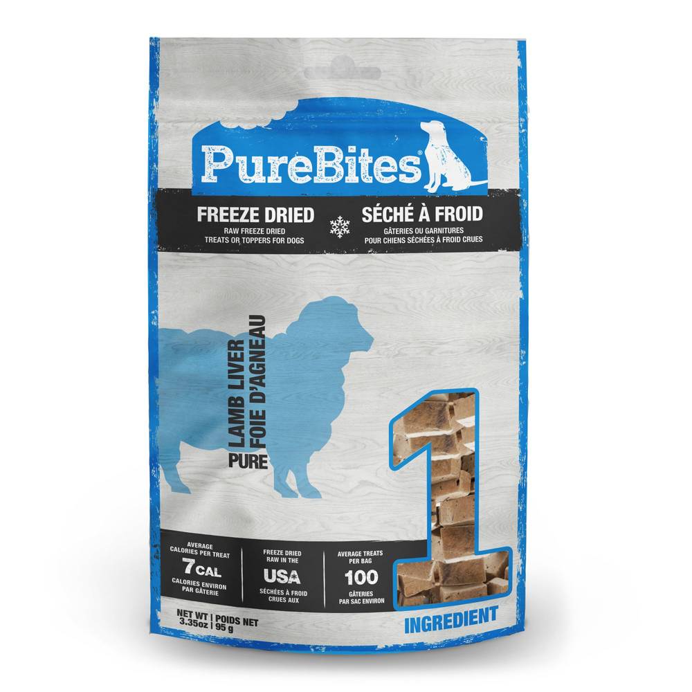 PureBites® Freeze Dried Dog Treat - Lamb (Flavor: Lamb Liver, Size: 3.35 Oz)
