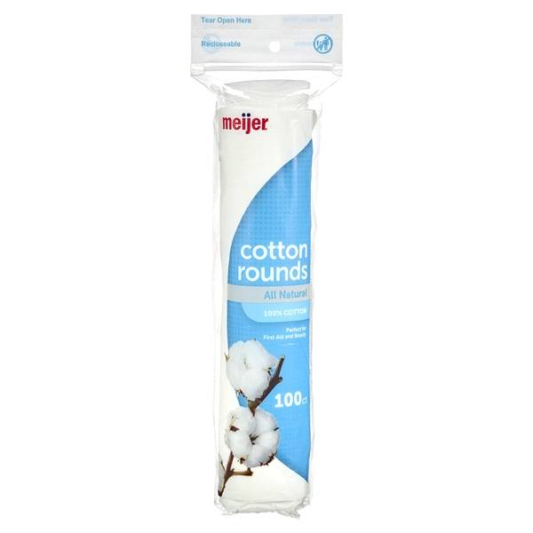 Meijer Premium Cotton Round Pads, 100 ct